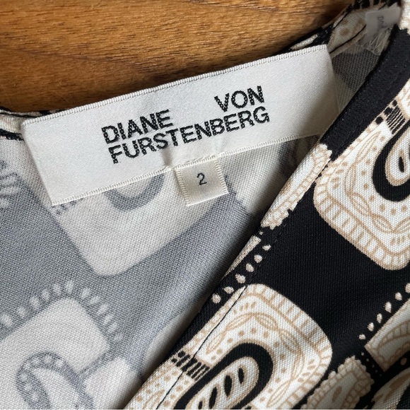 DVF Diane Von Furstenberg Timmy Midi Dress Chain Geometric Print - Picture 9 of 14